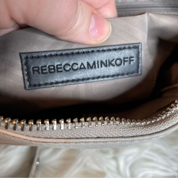 REBECCA MINKOFF Mini Mac Beige Leather Crossbody Shoulder Bag - Picture 13 of 14
